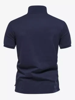Mens Polo Shirt Turndown Collar Short Sleeves Buttons Regular Fit Polo Shirts