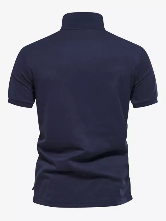 Mens Polo Shirt Turndown Collar Short Sleeves Buttons Regular Fit Polo Shirts