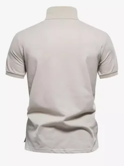 Mens Polo Shirt Turndown Collar Short Sleeves Buttons Regular Fit Polo Shirts