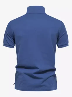 Mens Polo Shirt Turndown Collar Short Sleeves Buttons Regular Fit Polo Shirts