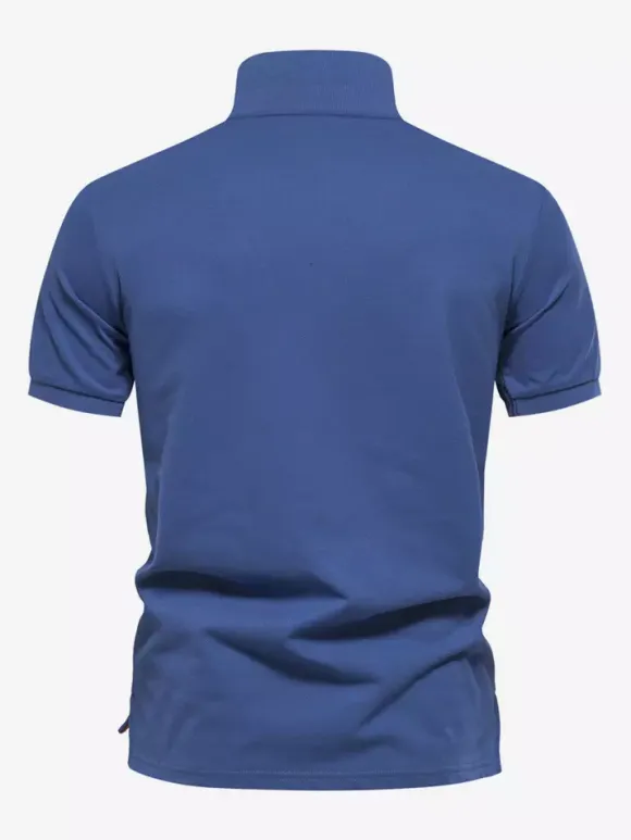Mens Polo Shirt Turndown Collar Short Sleeves Buttons Regular Fit Polo Shirts
