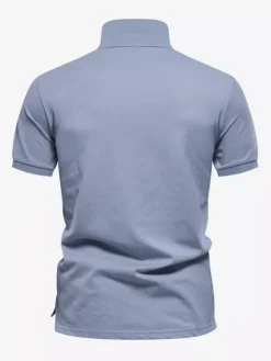 Mens Polo Shirt Turndown Collar Short Sleeves Buttons Regular Fit Polo Shirts