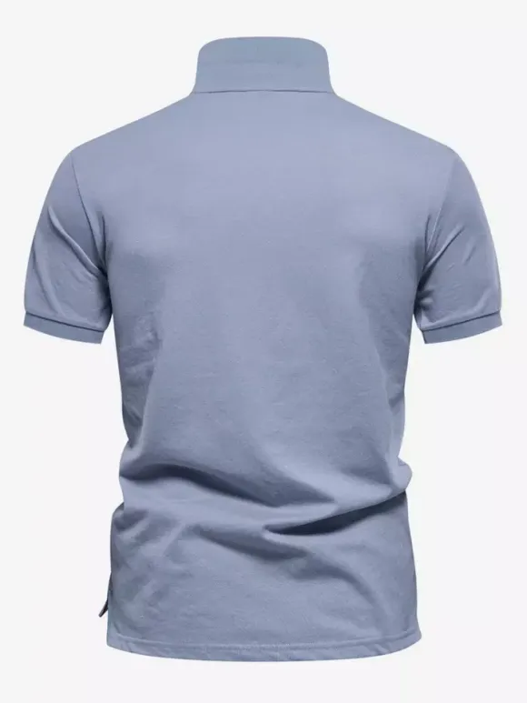 Mens Polo Shirt Turndown Collar Short Sleeves Buttons Regular Fit Polo Shirts