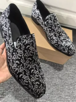 Men's Prom Loafers Square Toe Slip On Dress Party Shoes