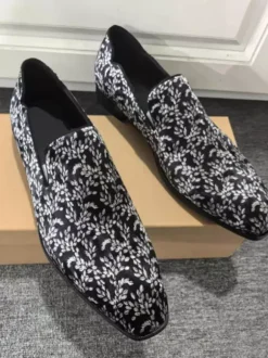 Men's Prom Loafers Square Toe Slip On Dress Party Shoes