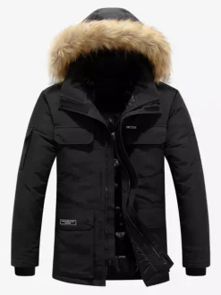 Men's Puffer Coat Thickened Mid-Length Hooded Parka Coat