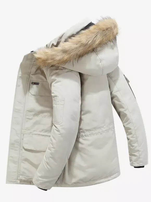 Men's Puffer Coat Thickened Mid-Length Hooded Parka Coat