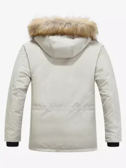 Men's Puffer Coat Thickened Mid-Length Hooded Parka Coat