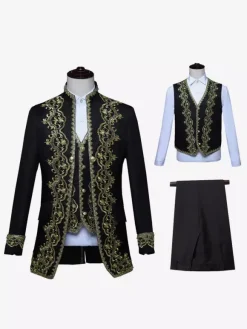 Men's Retro Set Long Sleeves Palace Costume Overcoat