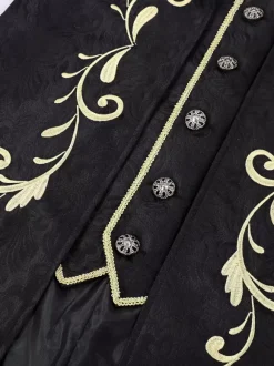 Men's Retro Stempunk Long Coat Long Sleeves Embroidery Vintage Victorian Coat