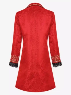 Men's Retro Stempunk Long Coat Long Sleeves Embroidery Vintage Victorian Coat