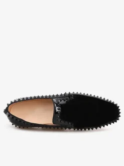 Mens Rivets Loafer Shoes Slip-On Artwork Round Toe Patent Leather Prom Party Wedding Shoes