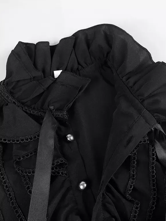 Mens Ruffle Shirts Renaissance Shirt Tops Steampunk Gothic Costumes Casual Button Down Long Sleeve Shirts
