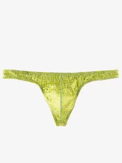 Men's Sexy Panties Brief Jelly Polyester Yellow Green Clothes Men's Lingerie