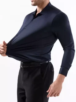 Men's Shirts Seamless High Elasticity Long Sleeve Anti-Wrinkle Men's Shirts