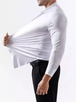 Men's Shirts Seamless High Elasticity Long Sleeve Anti-Wrinkle Men's Shirts