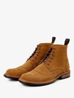 Men's Shoes Work Boots Oxford Boots Cowhide Chic Khaki Lace Up Ankle Boots