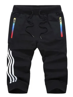 Men's Shorts Color Block Elastic Waist Summer Daily Casual Deep Blue Shorts For Men