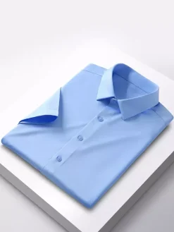 Men's Short-Sleeved Summer Shirts Ice Silk Wrinkle-free Tops