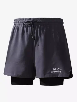 Men's Shorts Printed Drawstring Waist Summer Cycling Beach Shorts