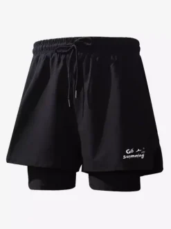 Men's Shorts Printed Drawstring Waist Summer Cycling Beach Shorts