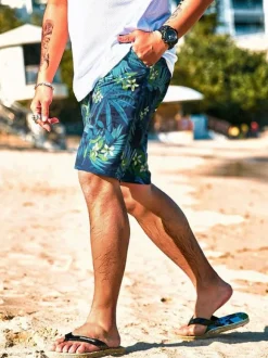 Men's Shorts Printed Summer Street Wear Green Shorts For Men