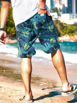 Men's Shorts Printed Summer Street Wear Green Shorts For Men