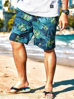 Men's Shorts Printed Summer Street Wear Green Shorts For Men