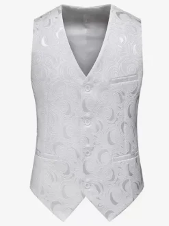 Men's Slim Fit Plus Size Suit Vest Sleeveless Wedding Breathable Waistcoat with Buttons