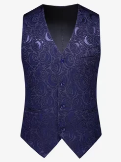 Men's Slim Fit Plus Size Suit Vest Sleeveless Wedding Breathable Waistcoat with Buttons