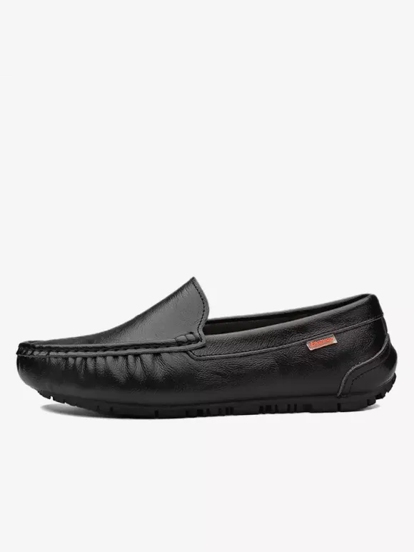 Mens Slip On Loafer Round Toe Faux Leather Deck Shoes Lightweight Slip Resistant Flexible Flats Shoes