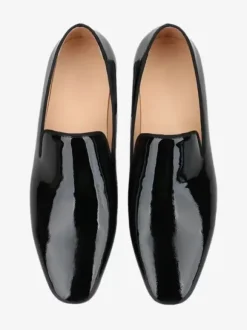 Mens Slip On Loafer Shoes Round Toe Patent Prom Wedding Shoes