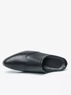 Mens Slip On Loafer Slippers Chunky Heel PU Loafer Shoes