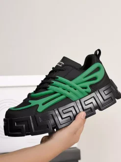 Mens Sneakers Breathable Platform Chunky Waterproof Casual Hiking Shoes