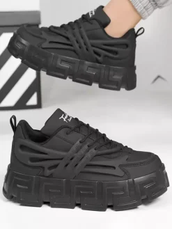 Mens Sneakers Breathable Platform Chunky Waterproof Casual Hiking Shoes