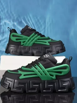 Mens Sneakers Breathable Platform Chunky Waterproof Casual Hiking Shoes