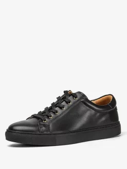 Mens Sneakers Comfy Cowhide Round Toe Low Top Lace Up Shoes