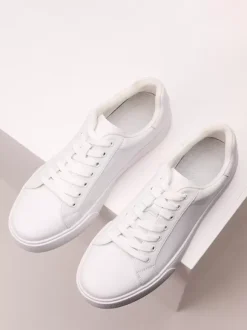 Mens Sneakers Comfy PU Leather Round Toe Basket Sport Shoes