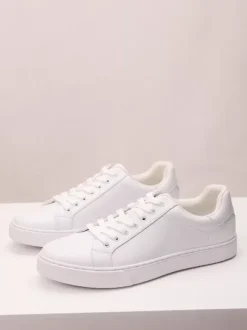 Mens Sneakers Comfy PU Leather Round Toe Basket Sport Shoes