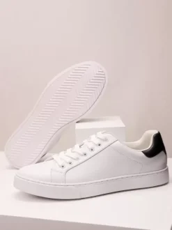 Mens Sneakers Comfy PU Leather Round Toe Basket Sport Shoes
