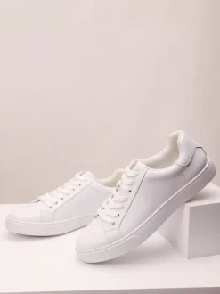 Mens Sneakers Comfy PU Leather Round Toe Basket Sport Shoes