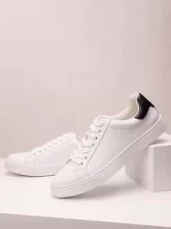 Mens Sneakers Comfy PU Leather Round Toe Basket Sport Shoes