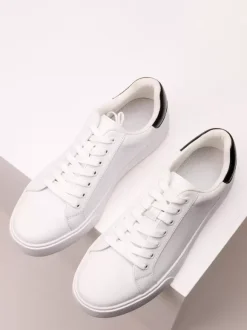 Mens Sneakers Comfy PU Leather Round Toe Basket Sport Shoes