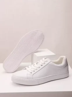 Mens Sneakers Comfy PU Leather Round Toe Basket Sport Shoes