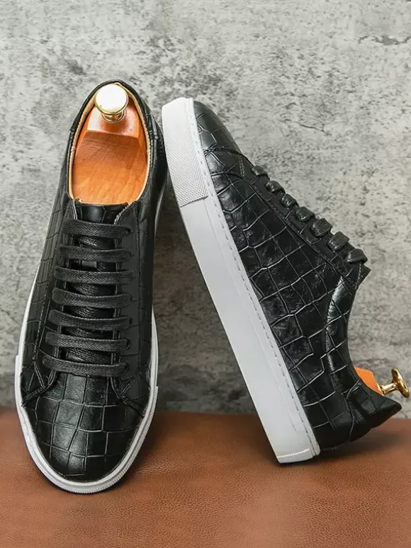 Mens Sneakers Slip-on Round Toe Platform Chunky Walking Shoes Casual Comfortable Low Top Hiking Shoes