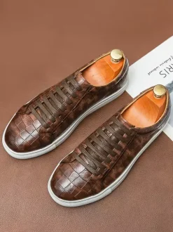 Mens Sneakers Slip-on Round Toe Platform Chunky Walking Shoes Casual Comfortable Low Top Hiking Shoes