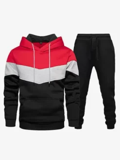 Men's Sports Suit Casual Hooded Sweatshirt and Trousers Two-Piece Suit