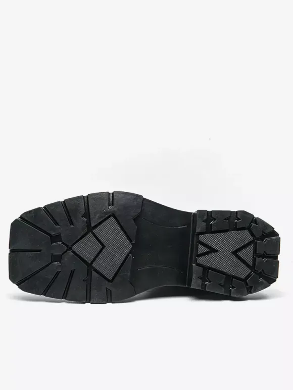 Mens Square Toe Ankle Boots Slip Resistant Platform Sole Rugged Outdoor Winter Short Booties