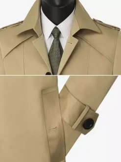 Men's Suit Coat Notched Lapel Collar Longline Coat