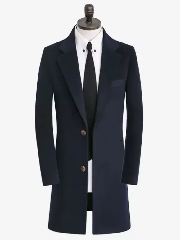 Men's Suit Coats Mid-Length Business Coats British Style Formal Wool Suits